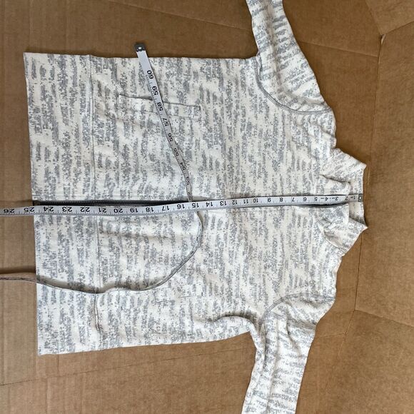 Zyia Active Sweatshirt Women SIZE Small Ivory Gray Long Sleeve Full Zip Collared - Picture 6 of 8